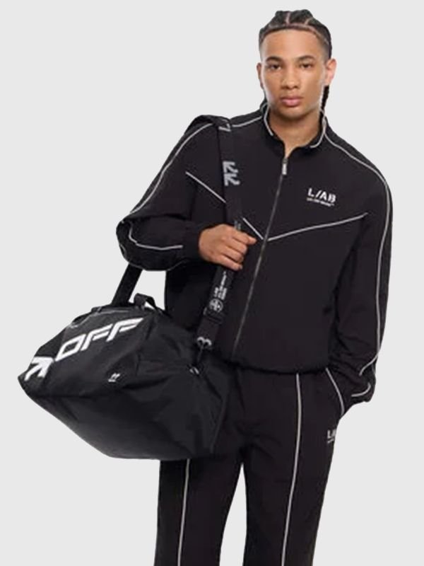 L/AB Diagonal Track Jacket L/AB Diagonal Black Jacket