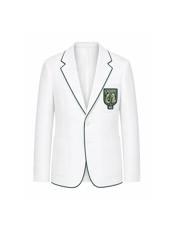 Novak Djokovic Wimbledon White Blazer Lacoste White Jacket