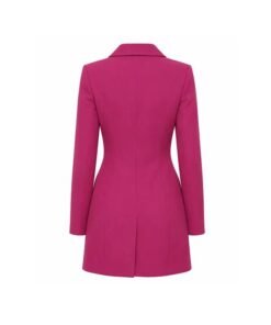 Elle Pink Double Breasted Blazer Lexi Minetree Pink Double-Breasted Blazer