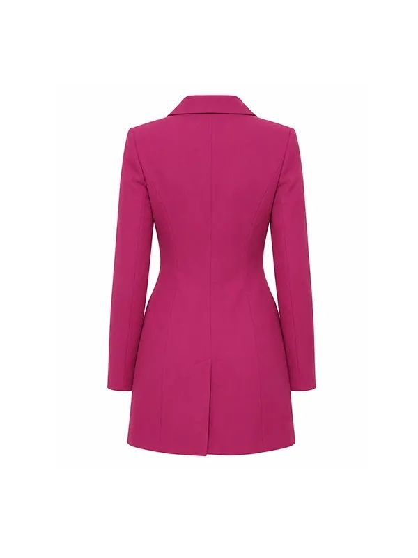 Elle Pink Double Breasted Blazer Lexi Minetree Pink Double-Breasted Blazer