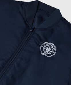 Manchester City Varsity Bomber Jacket Manchester City Navy Blue Bomber Jacket