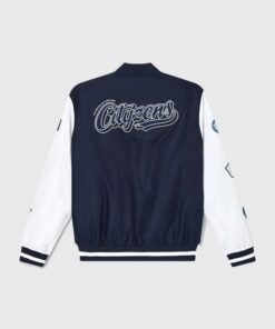 Manchester City Varsity Bomber Jacket Manchester City Navy Blue Varsity Jacket