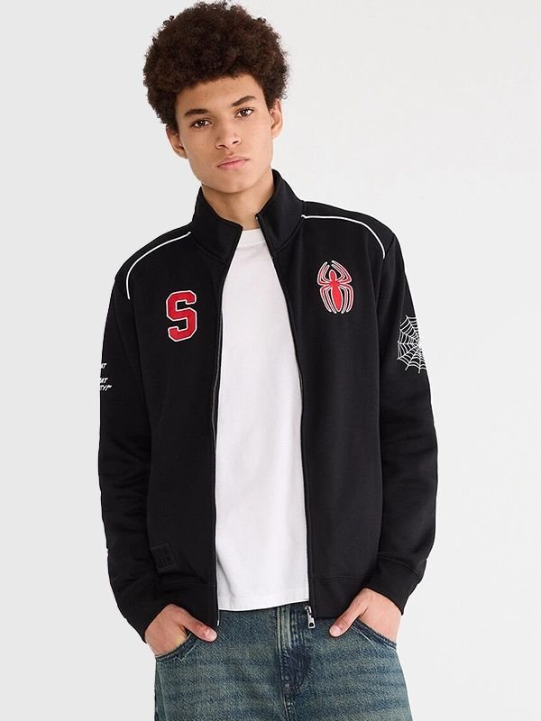 Marvel Aeropostale Spider-Man Track Jacket Marvel Aeropostale Spider-Man Black Jacket