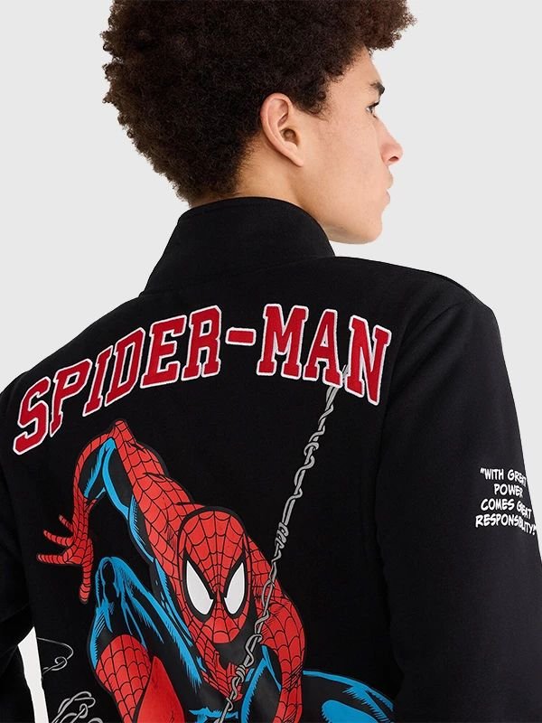 Marvel Aeropostale Spider-Man Track Jacket Marvel Aeropostale Spider-Man Track Jacket Black