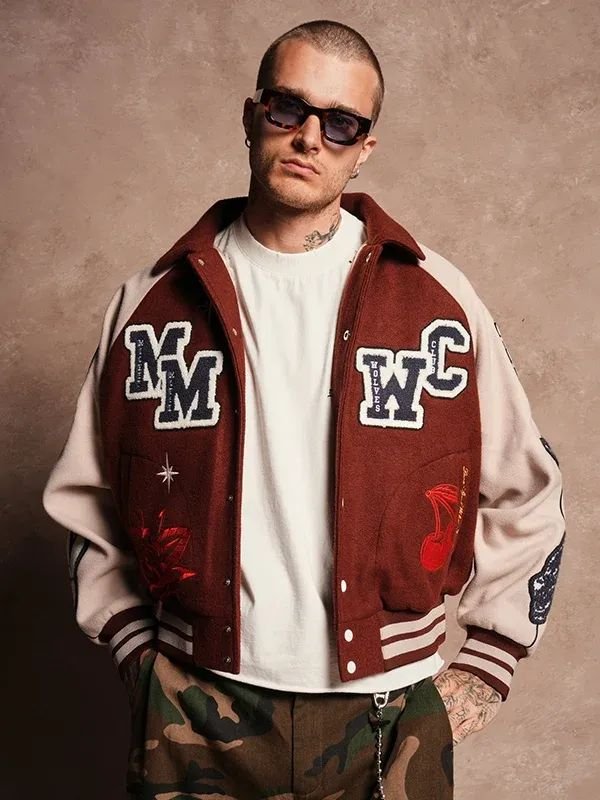 Mickey Mouse Wolves Club Rudy Maroon Letterman Jacket Mickey Mouse Wolves Club Rudy Maroon Letterman Jacket