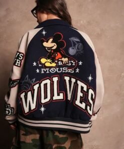 Roxy Box Cut Rudy Mickey Mouse Wolves Club Navy Blue Jacket