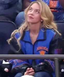 Sydney Sweeney 2026 Knicks Finals Jacket NBA Finals Game 4 Sydney Sweeney Knicks Jacket Blue