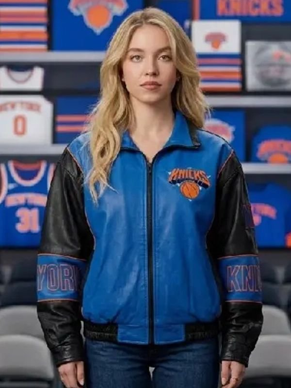 Sydney Sweeney 2026 Knicks Finals Jacket NBA Finals Game 4 Sydney Sweeney Knicks Jacket