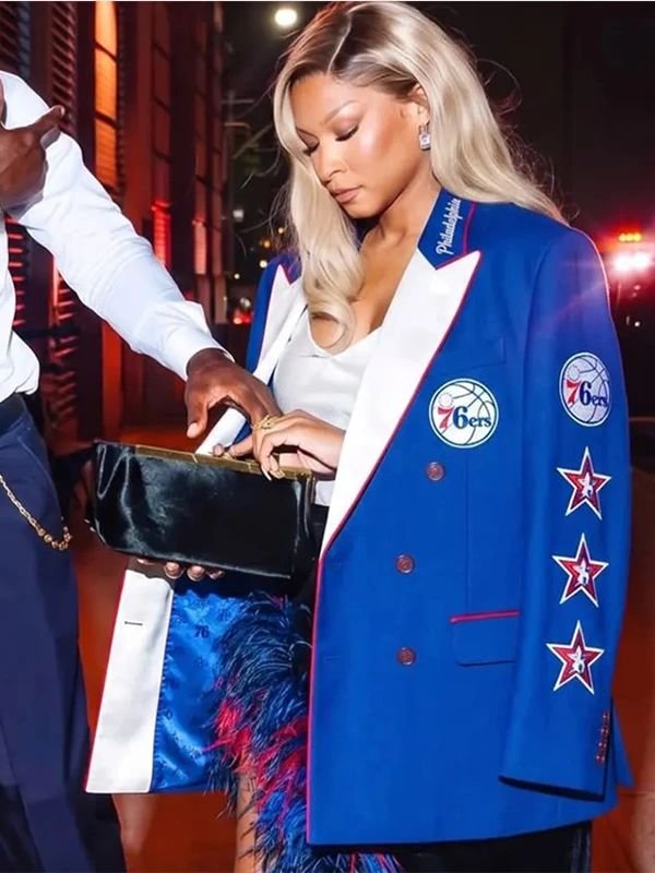 Savannah James Philadelphia 76ers Blazer NBA Savannah James Blue Philadelphia 76ers Blazer