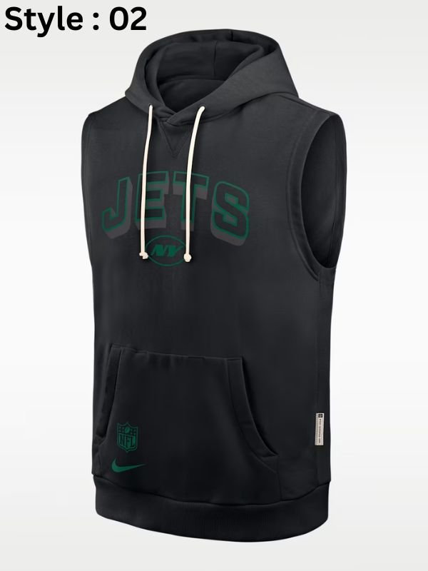 New York Jets Dri-Fit Sleeveless Pullover Hoodie New York Jets Dri-Fit Sleeveless Black Vest