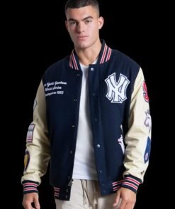 New York Yankees Starter 50th Year Varsity Jacket New York Yankees Starter 50th Year Navy/Cream Jacket
