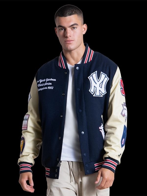 New York Yankees Starter 50th Year Varsity Jacket New York Yankees Starter 50th Year Navy/Cream Jacket