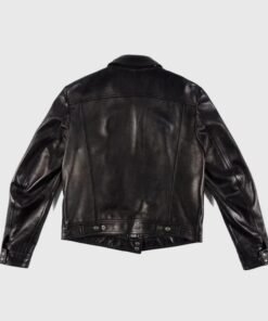 Jensen Huang Signature Black Leather Trucker Jacket Nvidia CEO Jensen Huang's Signature Black Leather Jacket
