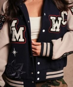Roxy Box Cut Rudy Mickey Mouse Wolves Club Navy Blue Jacket