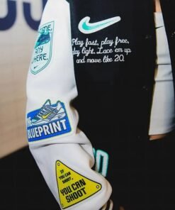 Sabrina Ionescu Nike Any Time Any Where Varsity Jacket Sabrina Ionescu Nike Any Time Any Where Black and White Jacket