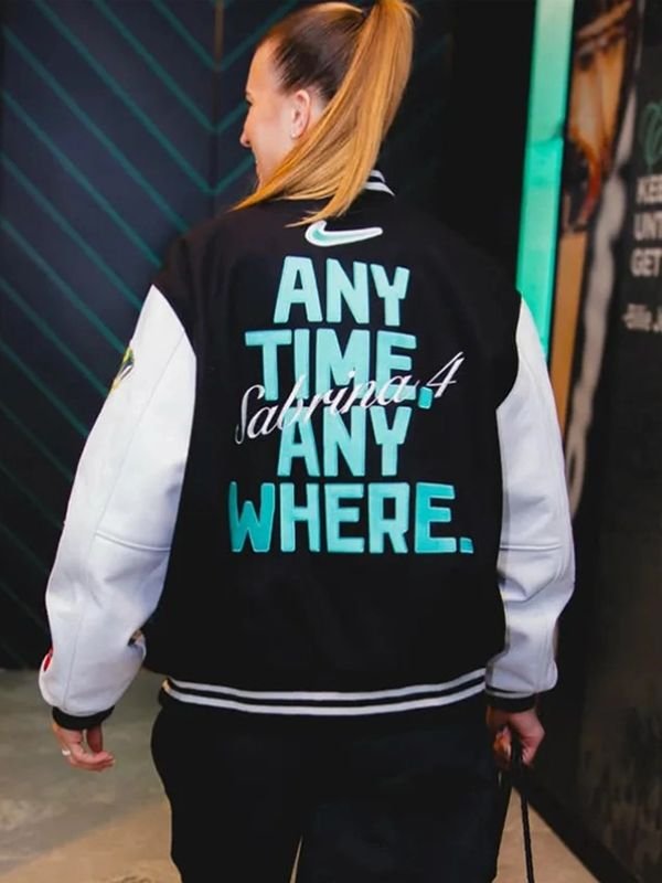 Sabrina Ionescu Nike Any Time Any Where Varsity Jacket Sabrina Ionescu Nike Any Time Any Where Letterman Jacket