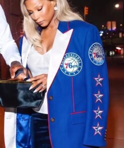 Savannah James Philadelphia 76ers Blazer Savannah James NBA Philadelphia 76ers Double Breasted Blue Blazer
