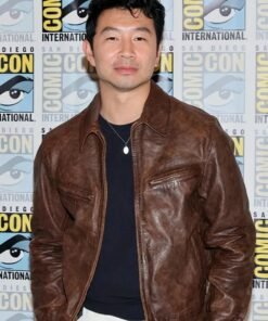 Simu Liu Comic-Con 2026 Brown Leather Jacket