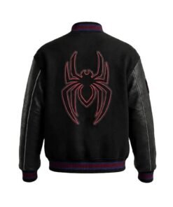 Spider-Man Varsity Bomber Jacket Spider-Man Black Varsity Jacket