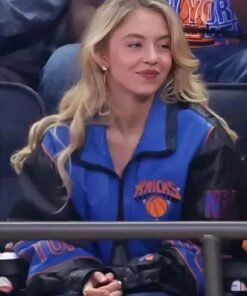 Sydney Sweeney 2026 Knicks Finals Jacket Sydney Sweeney Knicks Finals Leather Jacket