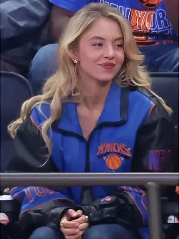 Sydney Sweeney 2026 Knicks Finals Jacket Sydney Sweeney Knicks Finals Leather Jacket