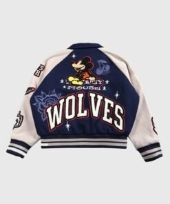 Wolves Club Mickey Mouse Navy Blue Varsity Jacket