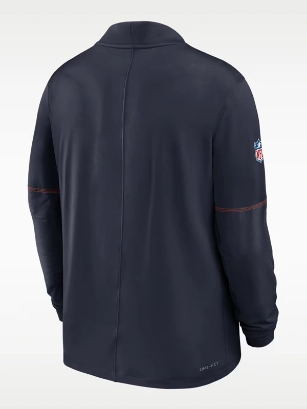 Chicago Bears 2026 Sideline Nike Quarter-Zip Top 2026 Chicago Bears Dri-FIT Navy Quarter-Zip Jacket