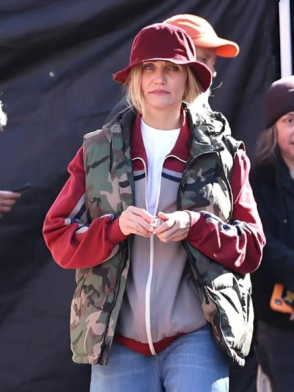 Bad Day Cameron Diaz Camo Hooded Vest Bad Day Cameron Diaz Camo Hooded Vest