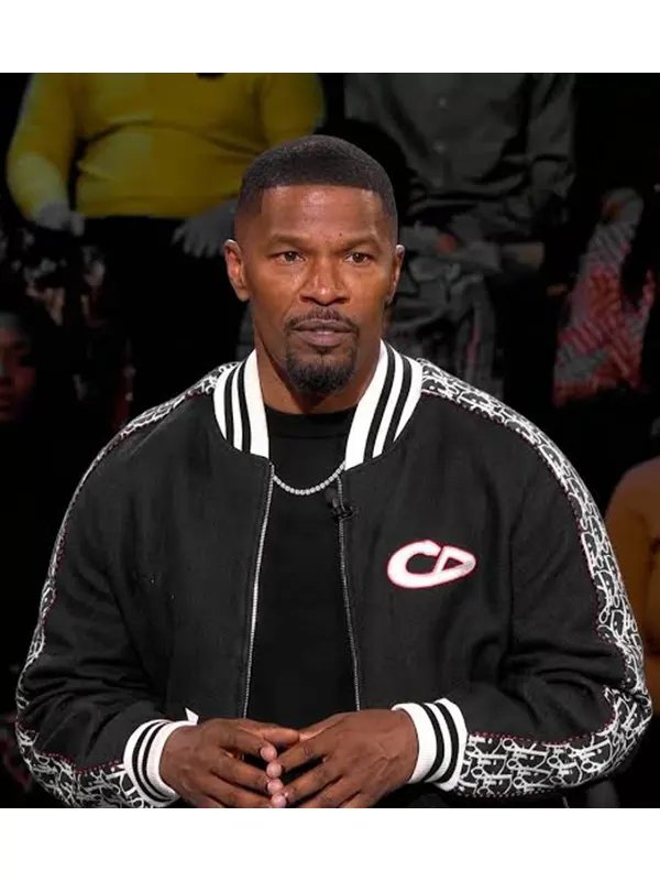 Beat Shazam Jamie Foxx Virgin Black Varsity Jacket Beat Shazam Jamie Foxx Virgin Black Varsity Jacket