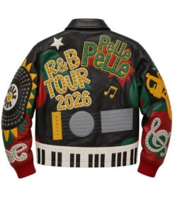 Chris Brown R&B Tour 2026 Breezy Leather Jacket Back