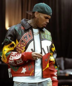 Chris Brown R&B Tour 2026 Leather Bomber Jacket