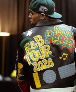 Chris Brown R&B Tour 2026 Pelle Pelle Leather Jacket