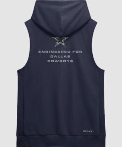 Dallas Cowboys 2026 Sideline Sleeveless Hoodie Dallas Cowboys Nike Sideline Navy Dri FIT Sleeveless Hoodie 2026