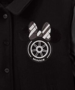 Disney x Formula 1 Minnie Mouse Varsity Jacket F1 Minnie Mouse Black Varsity Jacket