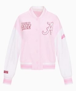 Fanatics x LoveShackFancy Alabama Pink Varsity Jacket