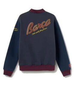 FC Barcelona Blue Bomber Jacket FC Barcelona Champions League Bomber Jacket