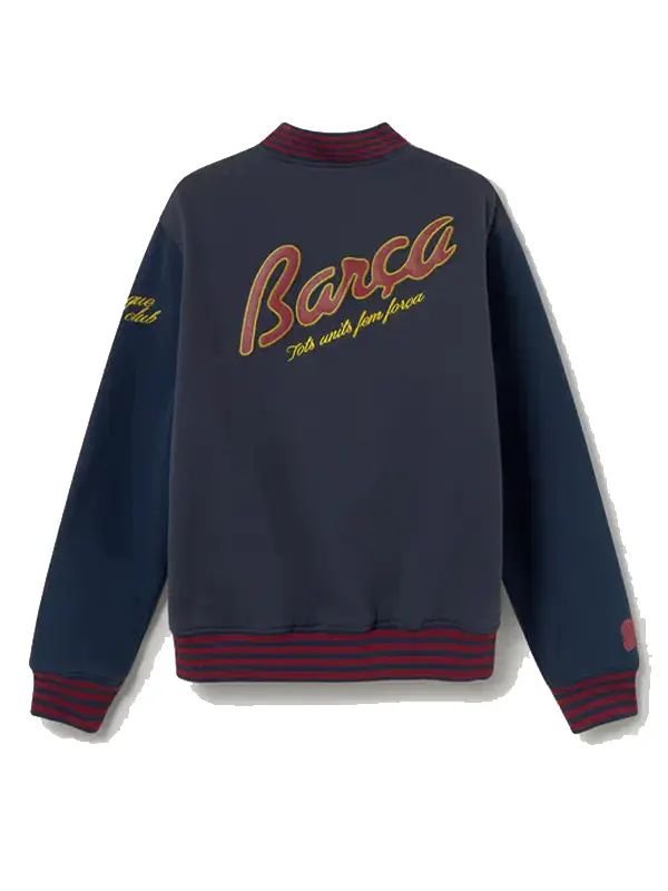 FC Barcelona Blue Bomber Jacket FC Barcelona Champions League Bomber Jacket
