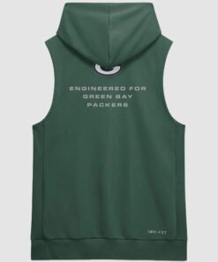Green Bay Packers 2026 Sideline Sleeveless Hoodie Green Bay Packers Nike Sideline Green Dri FIT Sleeveless Hoodie 2026
