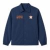 FC Barcelona Blue Bomber Jacket Houston Astros True Navy Coaches Jacket