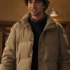 Los Angeles Dodgers True Navy Coaches Jacket Jumanji Open World 2026 Alex Wolff Beige Puffer Jacket