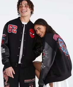 Marvel Aero Spider-Man Varsity Bomber Jacket Marvel Aero Spider-Man Varsity Bomber Jacket Black