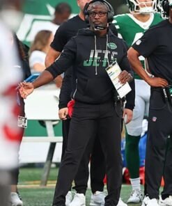 New York Jets Preseason Aaron Glenn Sleeveless Black Hoodie