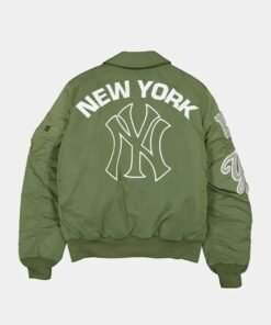 New York Yankees Alpha Industries Sage Green MA 1 Flight Jacket