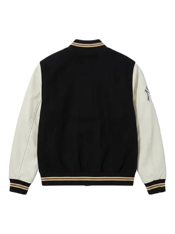New York Yankees Wordmark Black Varsity Jacket New York Yankees Wordmark Black Lettermen Jacket