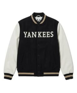 New York Yankees Wordmark Black Varsity Jacket