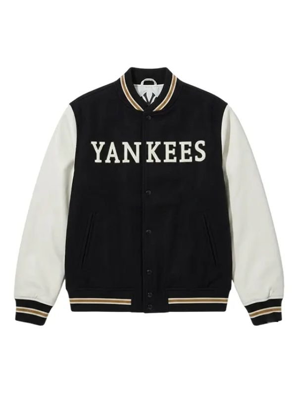 New York Yankees Wordmark Black Varsity Jacket New York Yankees Wordmark Black Varsity Jacket