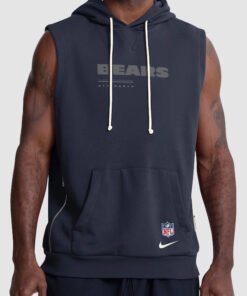 nike chicago bears 2026 navy sideline standard issue dri fit sleeveless hoodie