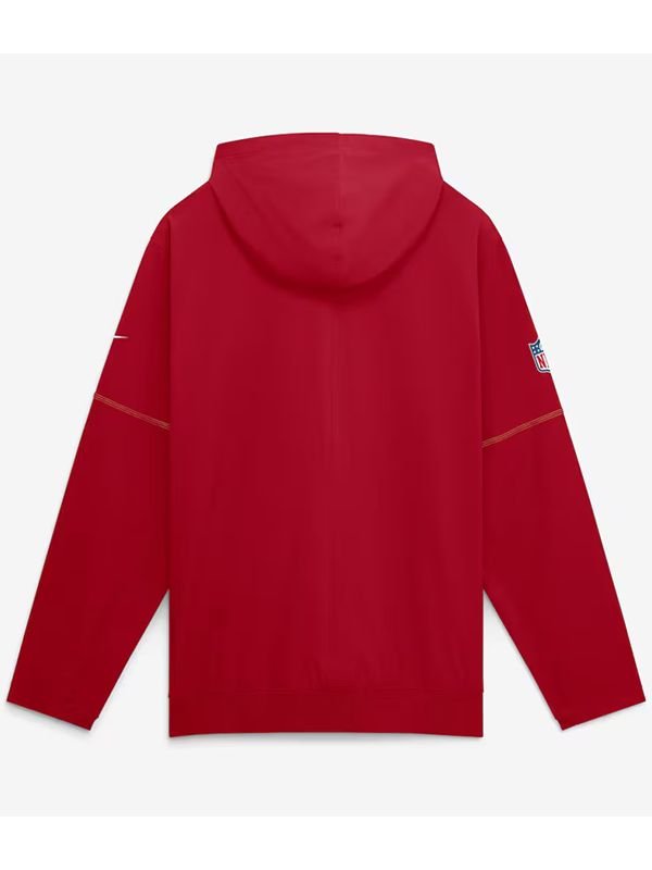 San Francisco 49ers 2026 Sideline Anorak Half-Zip Jacket Nike San Francisco 49ers 2026 Red Sideline Anorak Jacket