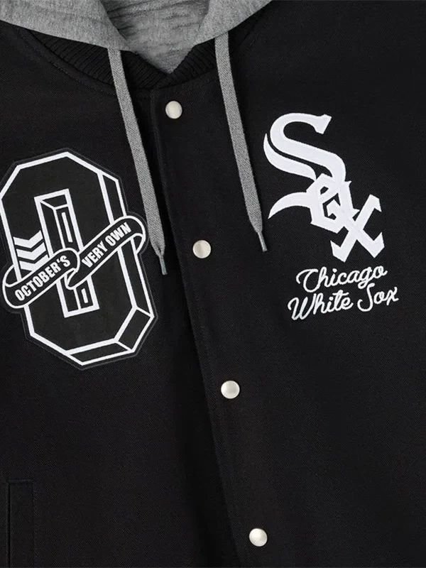 OVO x MLB 2026 Chicago White Sox Bomber Jacket OVO x MLB 2026 Chicago White Sox Black Jacket