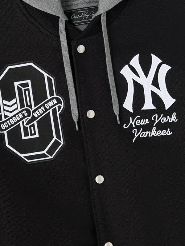 OVO x MLB 2026 New York Yankees Bomber Jacket OVO x MLB 2026 New York Yankees Black Jacket